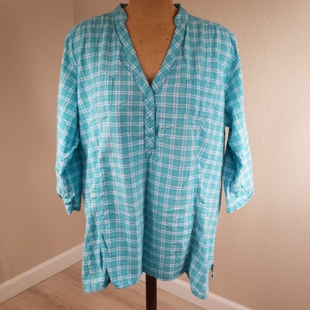 Columbia 2X pullover cotton henley
